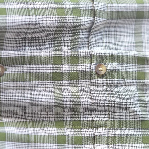 Eddie Bauer Men's Performance Green Short Sleeve Plaid Shirt Tall XL Chest 48'' - Picture 3 of 5